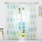 ESLIR Gardinen mit Schlaufen Vorhänge Fensterschal Transparent Schlaufenschal mit Kreis Muster Voile Grün BxH 140x225cm1 Stück