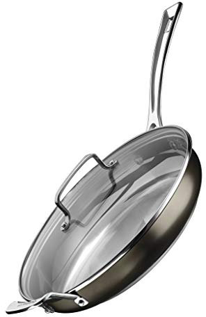 CUISINART 12 Inch Skillet, Black Stainless Steel, BSC722-30H