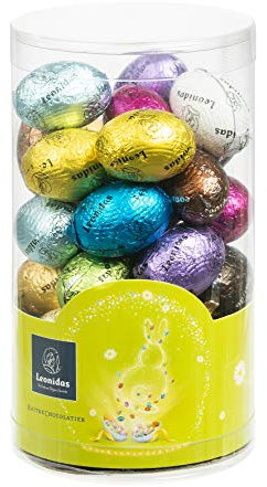 Leonidas Easter Mini Eggs Cello Tube, 35 pc Milk, Dark & White Assorted