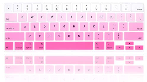 MMDW Silicone Magic Keyboard Cover Skin for iPad Pro 12.9 Inch Magic Keyboard(4nd Generation) 2020 Model MXQU2LL/A,for iPad Pro 12.9 Keyboard Protector Accessories,Gradient Pink
