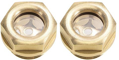 sourcing map Niveau d'huile Compresseur d'air Jauge Bouchon Voyant d'Huile Indicateur Liquide Verre Vue Voyant Raccord en Laiton à Filetage Mâle M20 x 1,5 avec Joint Torique Jaune 2Pcs