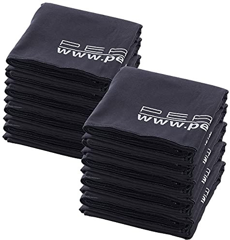 PEARL Schnell Trocken Handtuch: 10er-Set extra-saugfähige Mikrofaser-Badetücher, 180 x 90 cm, schwarz (Badetuch für das Fitnessstudio, Badehandtuch Mikrofaser, Saugfähiges)
