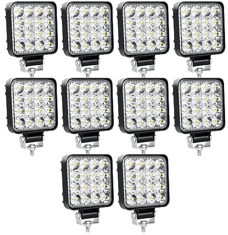 Willpower 10PCS 3.3 Zoll 48W Led Arbeitsscheinwerfer Bar Mini Led Scheinwerfer 12V 24V Spot Led Bar Wasserdicht IP67 für Offroad Auto Traktor Boot 4x4 Zusatzscheinwerfer Rückfahrscheinwerfer Lightbar