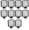 Willpower 10pcs Focos Led 3.3 pulgadas 8.4cm 48W Faros Led Mini 12V 24V Barra LED Luz Trabajo LED IP67 Impermeable 6000K Antiniebla LED para Tractor 4x4 Coche Camión Barco Off Road ATV UTV SUV 4WD
