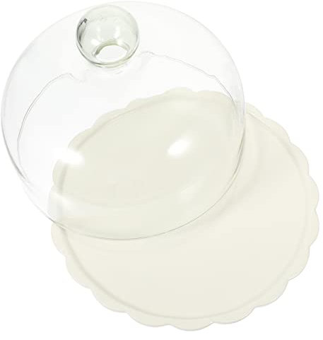 DOITOOL Kuchenplatte mit Deckel Keramik Kuchenständer mit Glasglocke Tortenplatte Tortenständer mit Glocke Gebäck Brot Dessert Kuchen Torte Lebensmittel Abdeckung Restaurant Zuhause Party