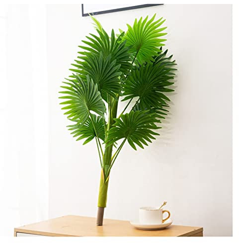 Yaoqijie - Árbol de abanico grande (80 cm, 13 tenedores, hojas de palmera artificiales tropicales, ramas de plástico, para decoración del hogar, jardín, duradero (color: D)
