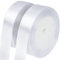 G2PLUS Weiß Geschenkband 20mm, Satinband zum Basteln, Dekoband für Hochzeit, Weihnachten, Geschenke