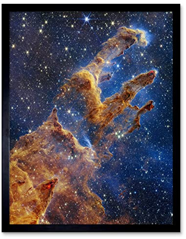 Artery8 NASA James Webb Space Telescope Pillars of Creation Eagle Nebula Art Print Framed Poster Wall Decor 12x16 inch