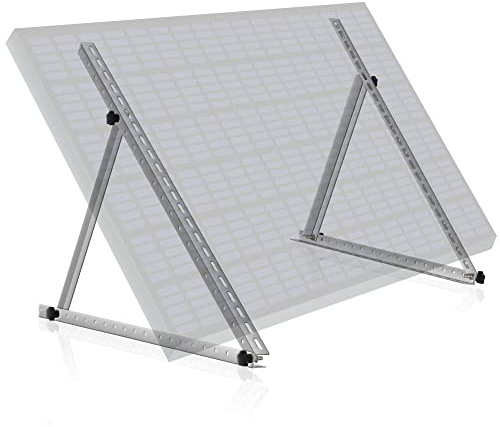 Zelsius Universal Solarmodul Halterung Set mit verstellbarem Winkel von 0 bis 90° | 104 x 3 x 3-104 cm | Panelhalterung, Aluminium Montageset für ein Panel | Befestigungsset, Solarmodulbefestigung