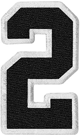 Zwei Taktische Zahlen Bestickter Aufnäher mit Haken- und Flauschbänder