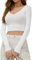 Women's Crop Long Sleeve Tops Sexy Basic Y2k Clothes Slim Fit Tight T-Shirt Fashion Aesthetic Streetwear