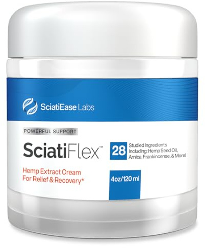 SciatiFlex Hemp Cream with Arnica Extract for Lower Back, 4 oz