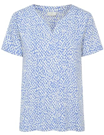 KAFFE T-Shirt KAbella M, Ultramatine/Feather Gray Dot