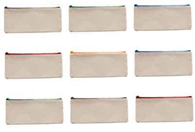 FRCOLOR 15st Bleistiftbeutel Aus Leerem Segeltuch Reißverschlusstasche Selber Machen Leer DIY Leere -Kosmetiktasche Federmäppchen Selber Machen Reise Stift Student Selbstgemacht