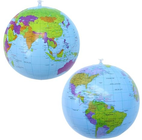 Globo Inflable De 2 Piezas, Globo Escolar, Herramienta De Mapa Global, Accesorios De Herramientas Educativas De Geografía, Globo Terráqueo