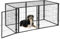 Qivine Hundekäfig XXL Haustierkäfig 120 x 60 x 60 cm Große Faltbar Hundebox Schwarz Metall Indoor Hundezwinger für 40-50 kg Zuhause Mittelgroße und große Hunde