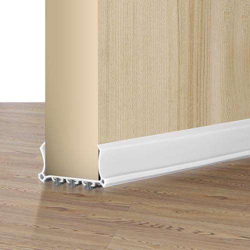 Tür Zugluftstopper für Türen 100cm, Tür Luftzugstopper, Türbodendichtung, Tür Windstopper, Türdichtung Unten Türbesen Selbstklebende Türabdichtung für 3,5-5,5cm Dicke Türen/Spalt Unten von 0,3-2cm