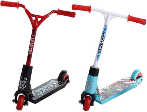 2 Stück Finger-Scooter Mini Zweirad-Spielzeug, Mini-Scooter, Fingerboard-Zubehör, Fingertraining, Geburtstagsgeschenke, kleiner Trick-Scooter für Partygeschenke, Jonglier-Sets