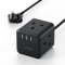 Extension Lead with 4 USB Slots, 4 Way (13A/3250W) Multi Plug Extension Cable, UK Desktop Power Extension Cord with Multi Socket, 1.5M Extension Cable for Home Office Travel Black