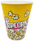Tradineur - Cubo de palomitas de plástico, recipiente reutilizable para cine en casa, fiestas, celebraciones (Amarillo - 18 x 14,5 x 9,5 cm)