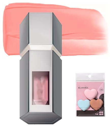 Aztk Jelly Color Liquid Blush Jc04, 2025 2-in-1 Kontur Make-up-Rouge Wasserfestes Blush Filter - Flüssigrouge Ganztägige Highlight-Kontur Mit Mini-Puderquaste(JC06 Guava Cream)