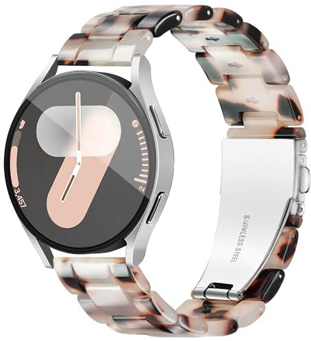 Vamyzji Compatible with Samsung Galaxy Watch 7 6 5 4 40mm 44mm, FE 40mm, 5 Pro, 6 Classic 43 47mm, Light Resin Strap for Samsung Watch 4 Classic Active 2