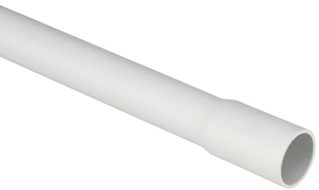 Tubo rigido 2 metri, bicchierato, diametro esterno ⌀50 mm, in tecnopolimero ad alta resistenza, classificazione leggera 2221, grigio, canalina esterna per impianto elettrico, per cavi elettrici