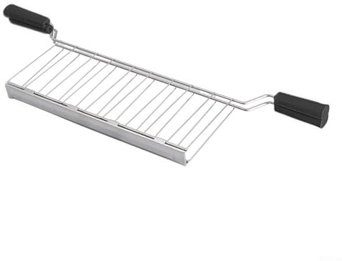 wenyouya 43cm Toaster Sandwich Cage - Stainless Steel Bread Holder Clip with Heatproof Handle, Safe Bagel/Bun/Teacake Toasting Tool for Kitchen(Black)