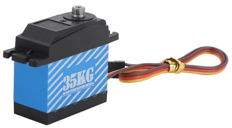 POENVFPO RC Winch Servo, Water Resistant Design for 1/10 RC Crawler Car Robot Boat, with 4 Different Appearance Servo Arms (Blue)