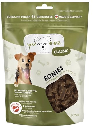 Yummeez Pansen Leckerli - Hundeleckerli als kleine Knöchelchen - getreidefrei mit hohem Fleischanteil - perfektes Leckerchen für Training oder Belohnung (1 x 175 g)