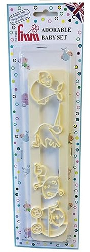 FMM Adorable Baby Icing Cutter Fondant Stork Pushchair Baby Shower Cutting Tool