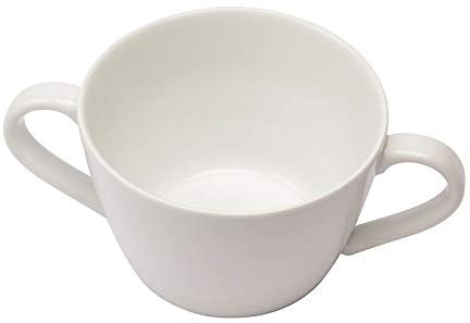 Bol antidérapant avec anses en porcelaine extra dure - Blanc