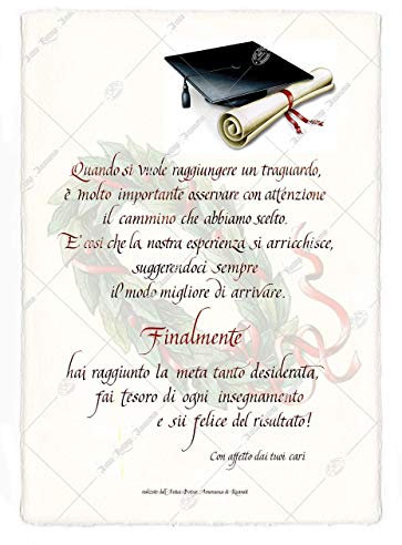 Pergamena festa di Laurea scritta a mano con la tua dedica.