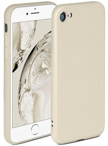 ONEFLOW Soft Case für iPhone 7/8 / SE (2020/2022) Hülle aus Silikon mit Kameraschutz, Silikonhülle mit erhöhtem Schutz fürs Display, Backcover Schutzhülle, weiche Handyhülle, Creme