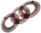 Topkids Accessories Flexi Comb Lot de 3 serre-têtes flexibles anti-claquement et durable en forme d'araignée avec cercle en zig-zag Marron