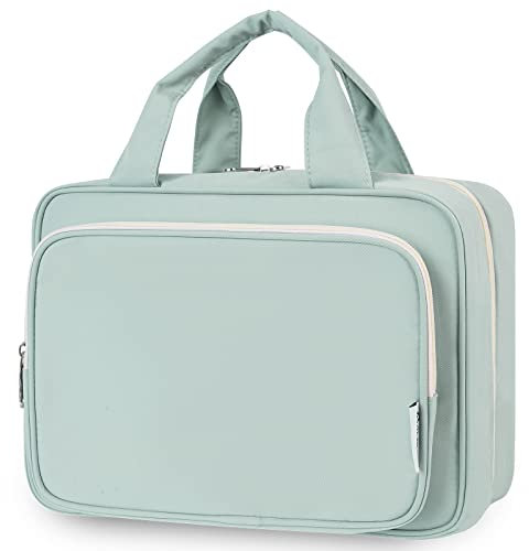 Narwey Kulturbeutel zum Aufhängen Kulturtasche Damen Waschtasche Gross Kosmetiktasche Groß Waschbeutel Kosmetik-Organizer für Damen Mädchen (Minzgrün (Groß))