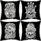 AKIS Home Kissenbezug 45x45cm 4er-Set in Schwarz Farbe mit Totenkopf Muster Kissenbezüge für Sofa Büro Wohnzimmer Wohndeko Coole Kissenhülle…