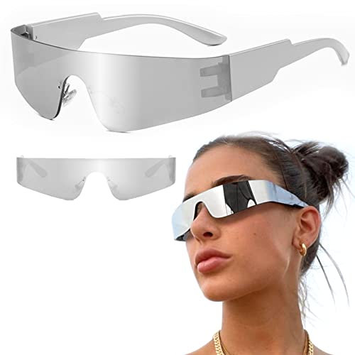 behone Futuristische Sonnenbrille Space Brille Alien Brille set Partybrille Funbrille Futuristische Brille für Rollenspiel Halloween Brillen Set (15 * 12.8 * 3.9)