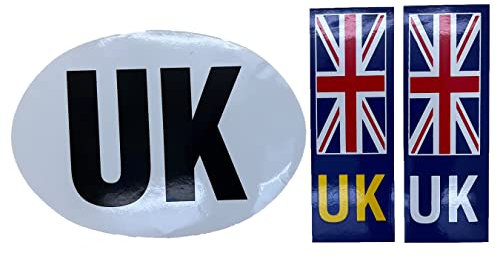 UK Car Badge & Union Jack Number Plate Self Adhesive Stickers