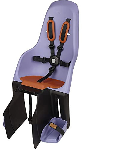 MINIA for Carrier 8405700002 - Seggiolino per bicicletta posteriore con ancoraggio nel portapacchi, per bambini con un’età compresa tra i 9 mesi e i 6 anni in viola.