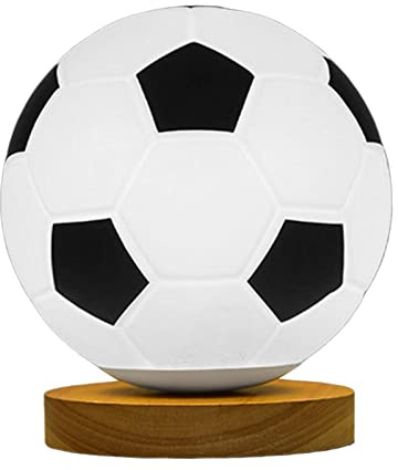 LOVIVER Fußballlampe, USB-betriebene, helligkeitsverstellbare Tischlampe, Nachtlicht, warmes Licht, Massivholzsockel für Schlafzimmer, Heimdekoration, Flache Basis