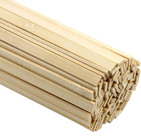 Lot de 100 bâtons en bois de bambou naturel pour loisirs créatifs, moulage, bâtiment, 30 cm