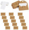 WOOXDYUK 15 Kraftpapier Umschläge mit 15 Blanko Papier Karten, Mini Briefumschläge mit Herz Verschluss für Geschenkkarten Geburtstagskarten Hochzeits Einladungen Danksagungskarten