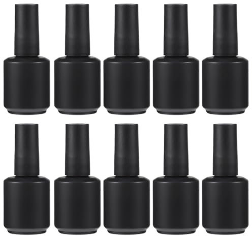 Mikinona Nail Polish Bottle 12pcs Empty Makeup Containers Matte Nail Polish Glue for Nails Nude Dipping Empty Gel Polish Bottles Hairbrush Glass Nail Polish Sub Bottle
