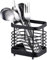 Black Kitchen Sink Caddy: Organize with style. Sink Organisers: Neatly store utensils. Cutlery Drainer: Efficient drainage. Stainless Steel Cutlery Tidy: Durable and sleek. Rust Proof Sponge Caddy