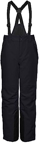 killtec Jungen Funktionshose/Skihose mit abzippbarem Latz, Schneefang und Kantenschutz KSW 79 BYS SKI PNTS, schwarz blau, 128, 37310-000