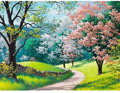 DAERLE Diamond Painting Erwachsene Landschaft, 5D Diamant Painting Bilder Blumen und Bäume, DIY Diamond Painting Bilder Diamant Malerei Set für Wanddekoration 40x30cm