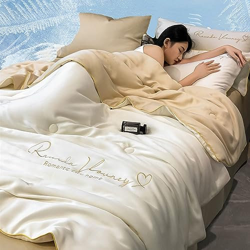 lsxlkha Sommer Einfache EIS Seide Quilt,Kühlende Decke für heiße Schläfer, Superweicher Wohndecke Kühldecke für Erwachsene Kinder 200x230cm/79x90in