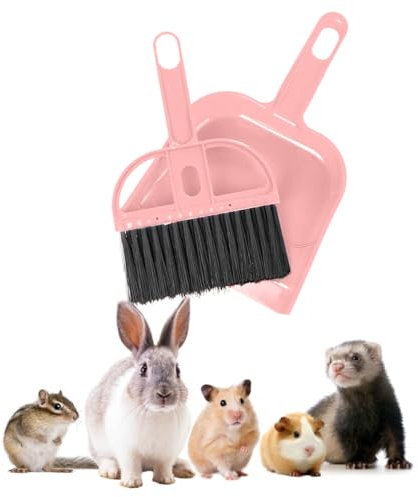 Mini Broom and Dustpan Set - Compact Cleaning Kit for Home, Car, Camping, Small Spaces, Pet Cleanup, and Travel - Durable Small Broom and Dustpan Set Mini - Rose Pink Broom
