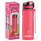 Luyiilo Trinkflasche Kinder Auslaufsicher 0,5L, BPA-Frei Trinkflasche mit Fruchteinsatz, Wasserflasche Spülmaschinenfest, Trinkflasche Perfekt für Schule, Kindergarten, Sport (Rosa)